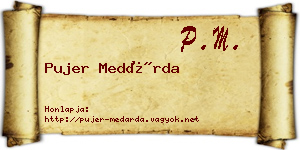 Pujer Medárda névjegykártya